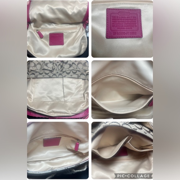 VINTAGE LN Coach Signature Textile Jacquard & leather handbag Braided strap - Picture 11 of 15